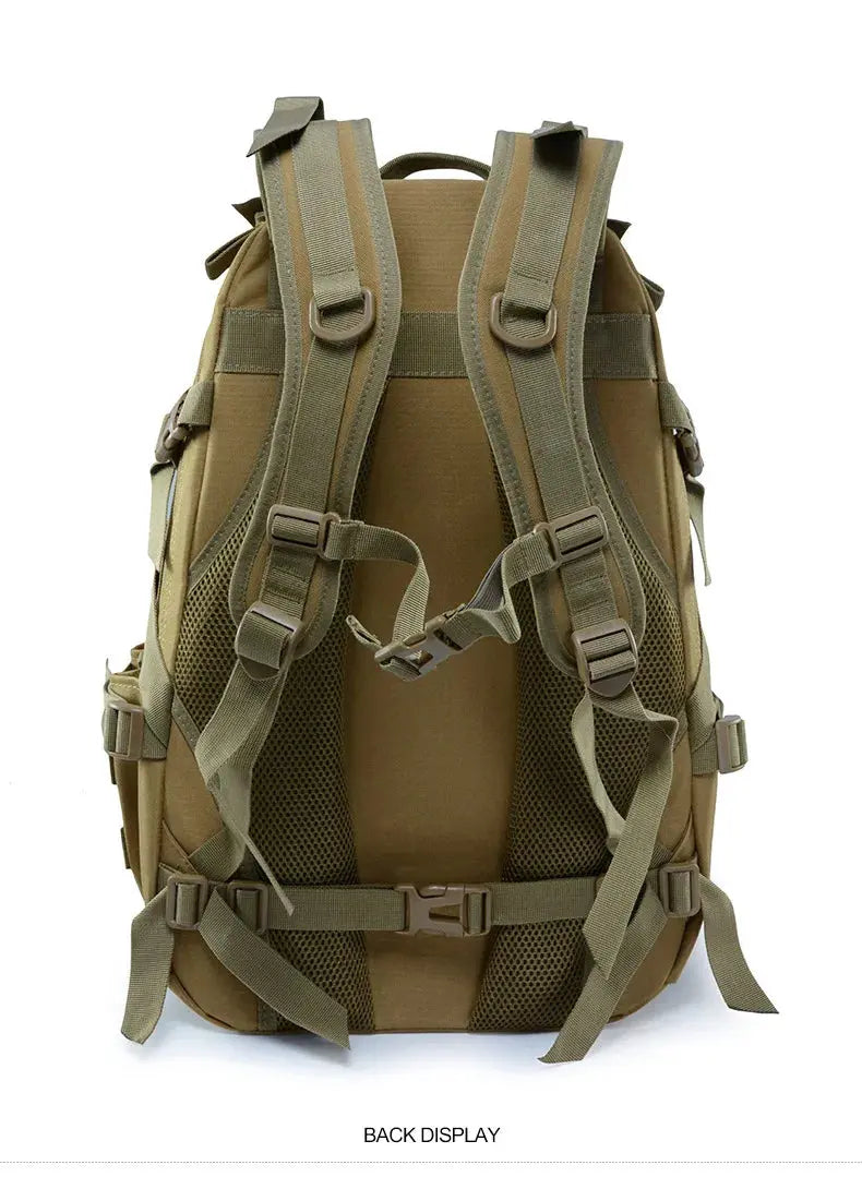 40L Camping Backpack Men's Bag Travel Bags Tactical Molle Climbing Rucksack Hiking Outdoor Reflective Shoulder Fishing Bag - Suncollections