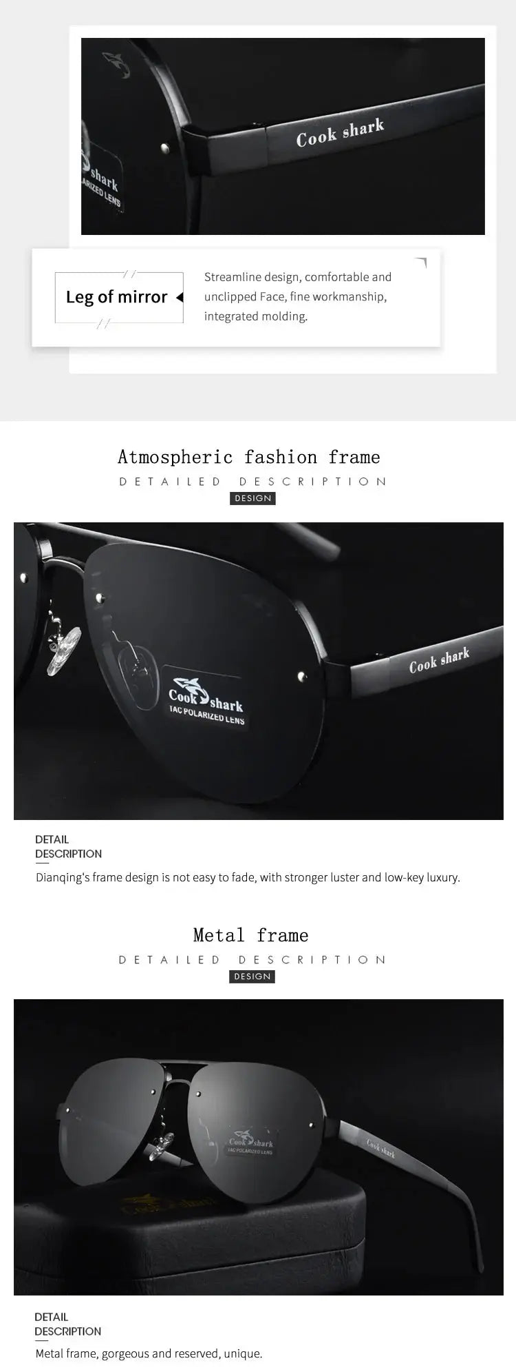 Cook's color-changing sunglasses polarized sunglasses for men's driving day and night dual-purpose driving mirror fishing glasse - Suncollections