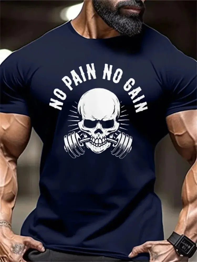 New Men's Fitness T-Shirt Fierce Gym Sports Short-Sleeved Top Quick-Dry Round Neck T-Shirt Fitness Competition Training Clothes - Suncollections