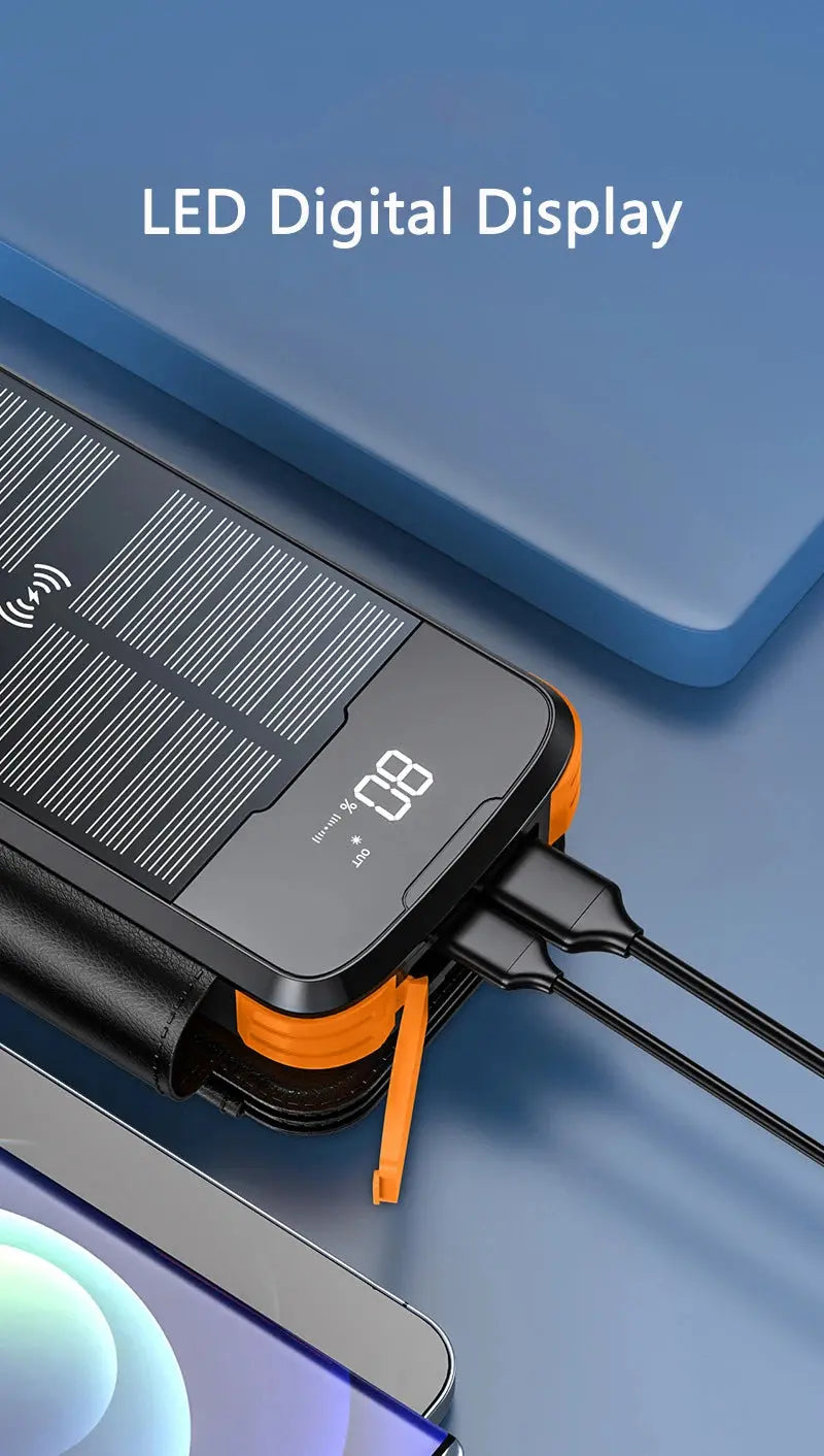 43800mAh Solar Power Bank with 4 Solar Panel Wireless Charger Powerbank for iPhone 15 Samsung S24 PD 20W Fast Charging Powerbank - Suncollections
