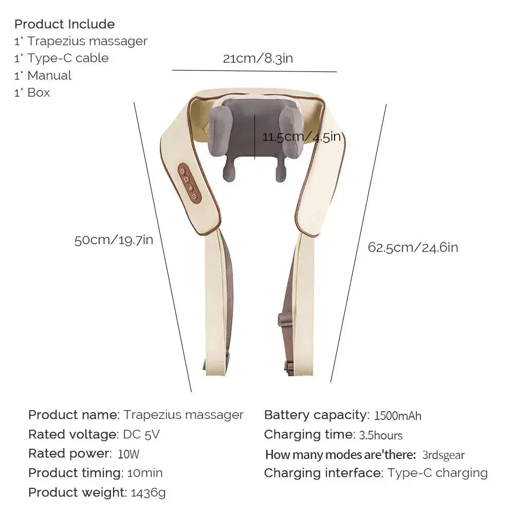 Wireless Electric Shiatsu Neck and Back Massager - Suncollections