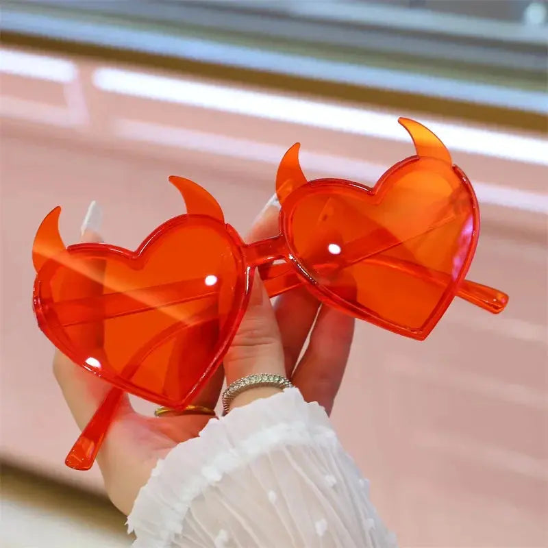 Halloween Devil Horns Sunglasses Women  Funny Cosplay Party Y2K Decorative Sunglasses sandy beach vacation Birthday Party - Suncollections