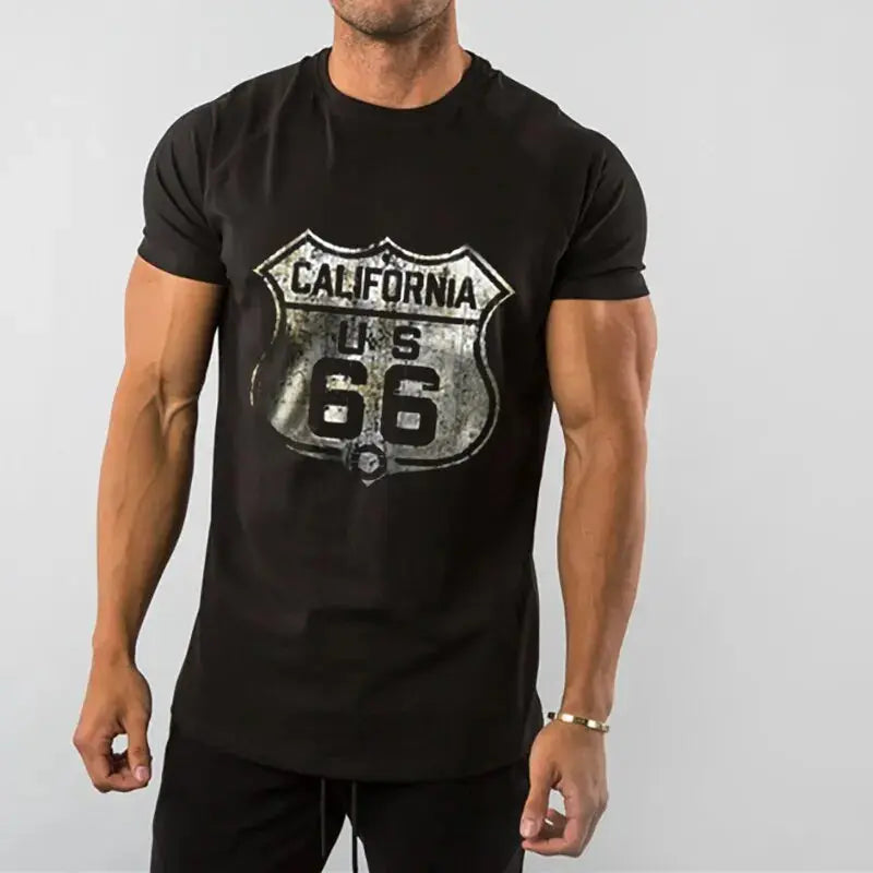 2023 New Men's Vintage T-Shirt 3D Printed American Plus-Size Hip-Hop Personality 66 Designed Short-Sleeved Daily Casual Clothing - Suncollections