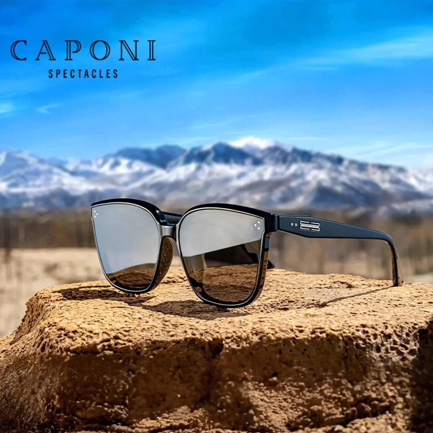 CAPONI HD Polarized Men Sunglasses Outdoor High Quality Acetate Driver Sun Glasses UV400 Protect Outdoor Square Shade CP23009 - Suncollections
