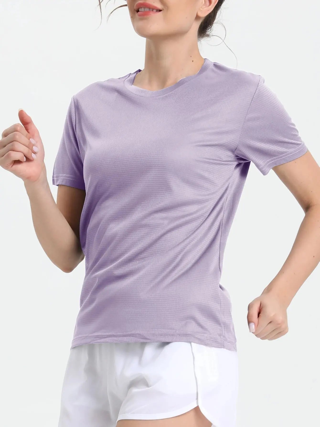 Women's Solid Color Ultralight Quick Dry Sport T-Shirt,Breathable Lightweight  ,Running Gym Compression Shirt - Suncollections