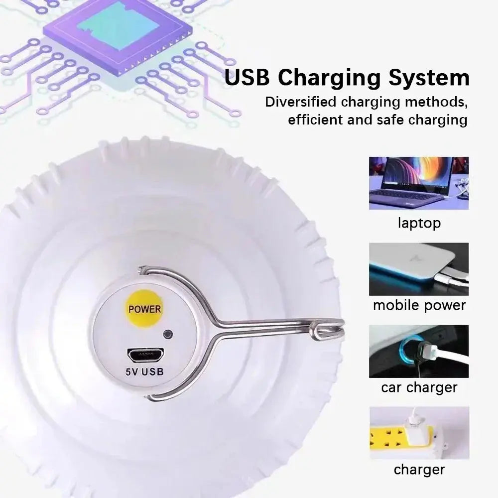 100-500W Rechargeable Portable LED Emergency Lights Outdoor Portable Lanterns Hanging Camping Energy Saving Bulb for Garden Tent - Suncollections