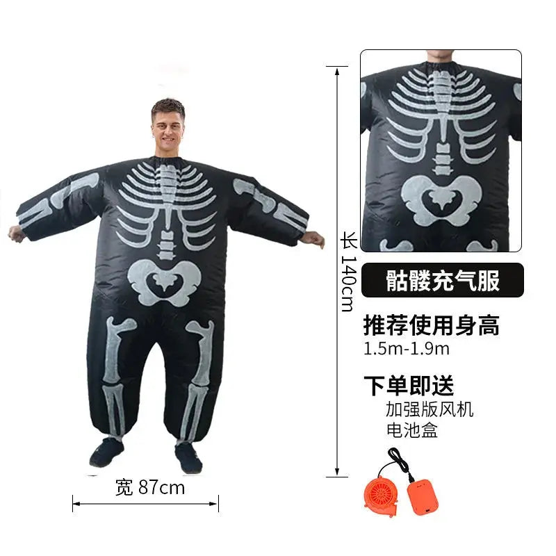 Halloween inflatable skull costume cosplay shoulder and back design inflatable skull costume party accessories Suncollections