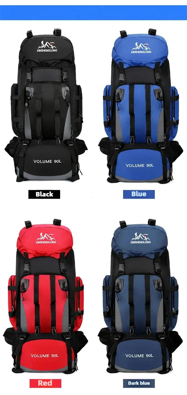 90L Waterproof Hiking Camping Backpack Trekking Bag Rucksack Large Capacity Travel Outdoor Sports Bags Camping Equipments - Suncollections