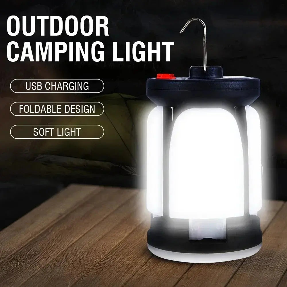High Power Solar LED Camping Lantern Rechargeable 4500mAh 1000LM Emergency Power Bank Foldable 6 Light Modes for Camping Fishing - Suncollections