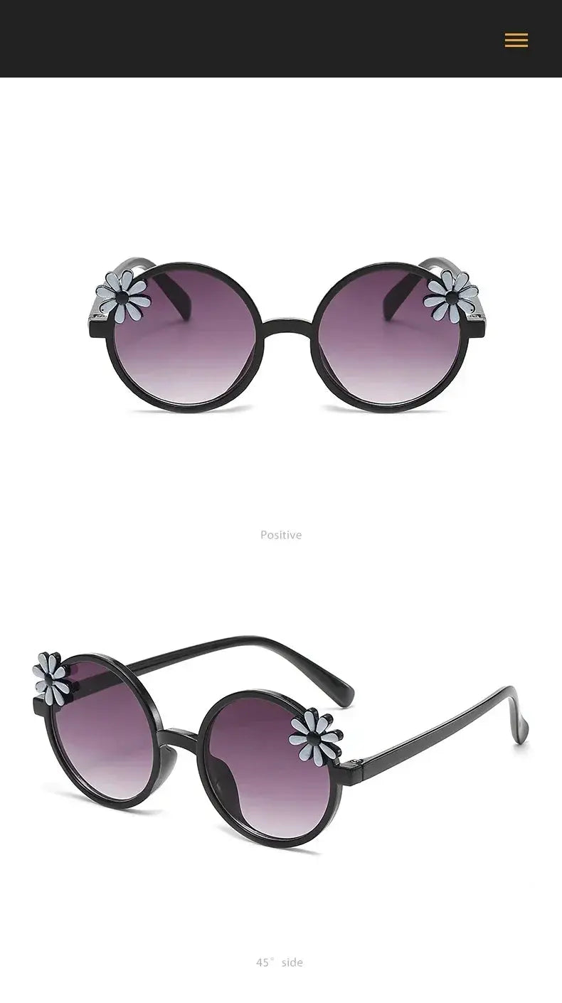 New Children's Glasses Floret Anti-ultraviolet Fashion Children's Sunglasses Outdoor Shading Travel Children's Mirror Eyewear - Suncollections