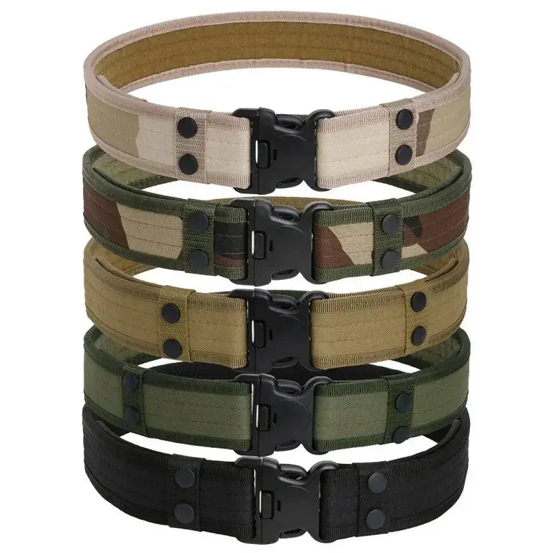 1pcs Army Style Combat Belt Quick Release Tactical Belt Fashionable Easy and Comfortable Men's Canvas Belt Outdoor Waist Trainer - Suncollections