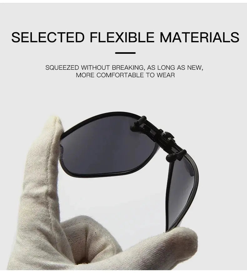 Polarized Clip On Sunglasses Men Car Driver Goggles Night Vision Glasses Anti Glare Vintage Square Glasses Oculos - Suncollections
