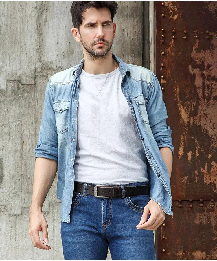 Belt men's genuine leather, genuine cowhide - Suncollections