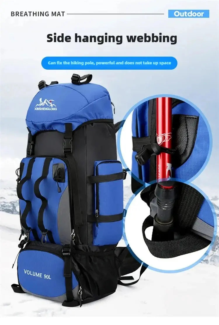 90L Waterproof Hiking Camping Backpack Trekking Bag Rucksack Large Capacity Travel Outdoor Sports Bags Camping Equipments - Suncollections