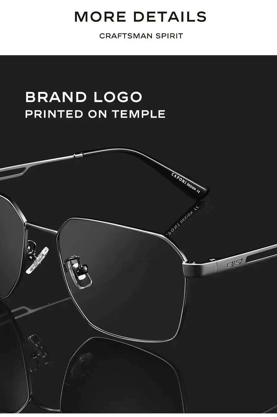 CAPONI Polarized Sunglasses Men Outdoor Brand Design Black Sun Glasses Driving UV400 Protect Photochromic Gray Glasses BS24708 - Suncollections