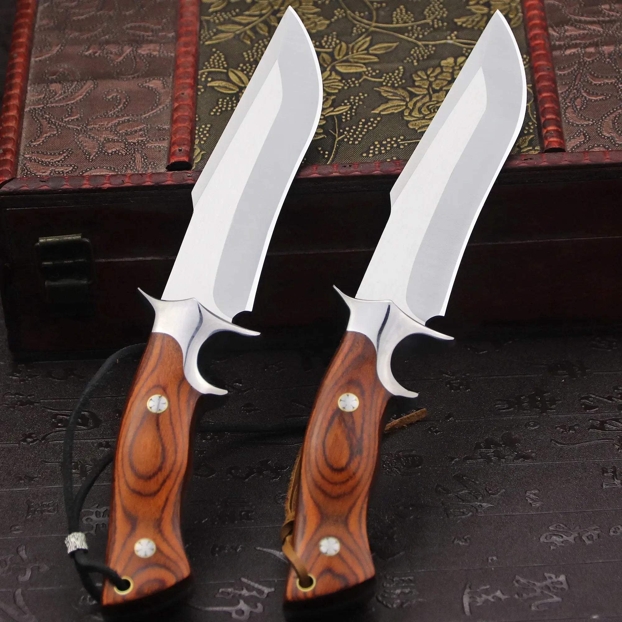 Fixed Blade Hunting Knife + Sheath, Jungle camping straight knifes, Outdoor survival to, camping EDC knife - Suncollections