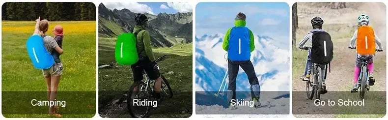 Reflective Waterproof Backpack Rain Cover Outdoor Sport Night Cycling Safety Light Rain Cover Case Bag Outdoor Camping Hiking - Suncollections