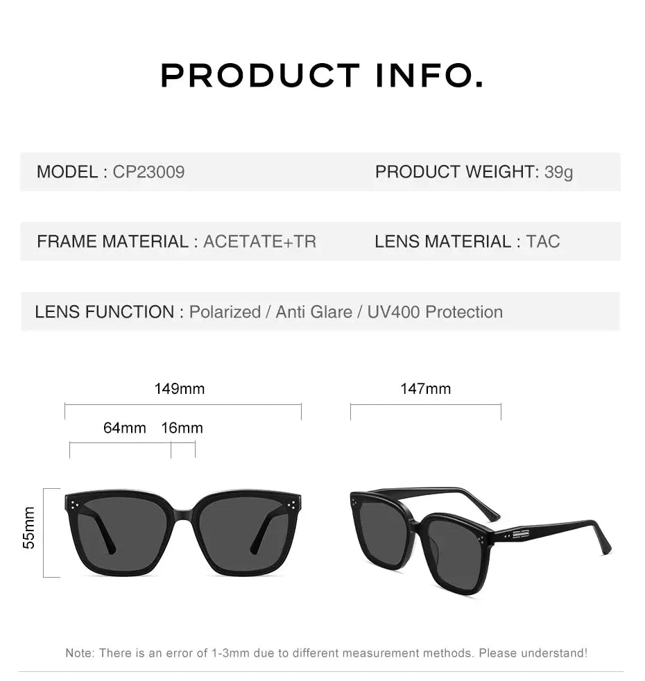 CAPONI HD Polarized Men Sunglasses Outdoor High Quality Acetate Driver Sun Glasses UV400 Protect Outdoor Square Shade CP23009 - Suncollections