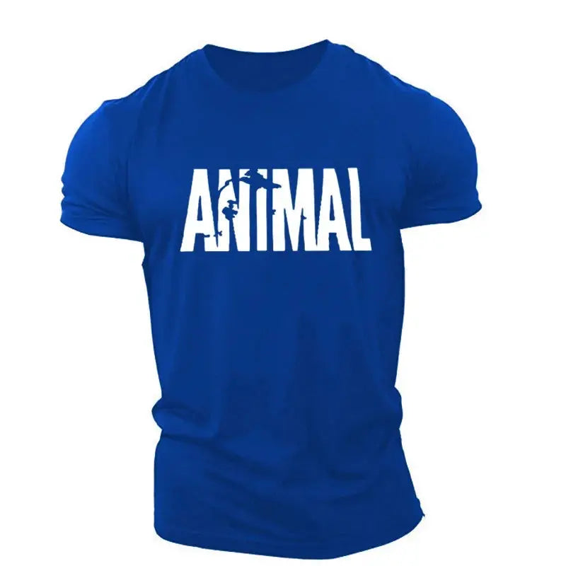 Animal Letter Minimalist Style Fashion Men's T-shirts Short Sleeve O-Neck Sportswear Oversized Gym Tops Street Men Women T Shirt Suncollections