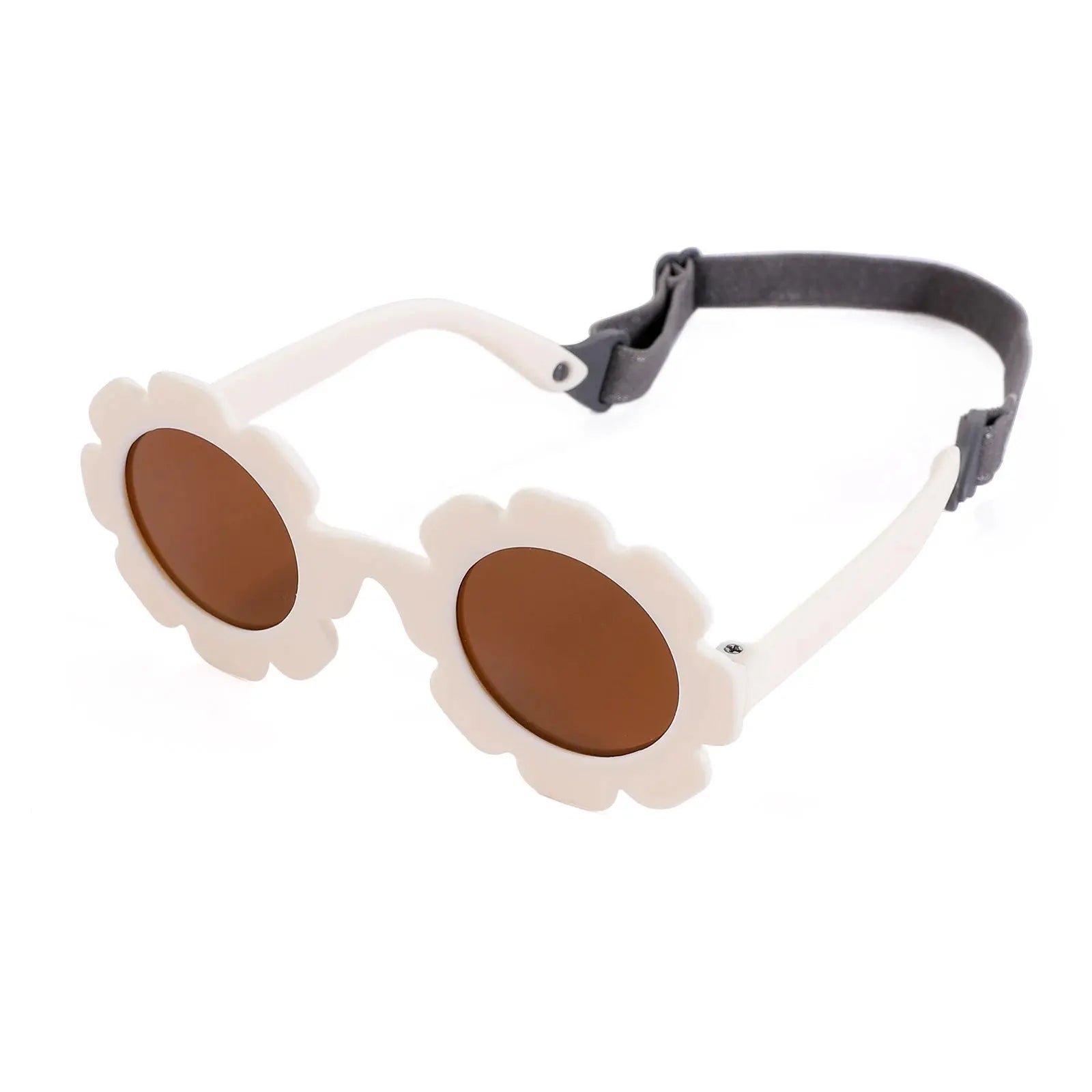 0-24 Months Baby Polarizrd Round Sun Flower Flexible Bendable Flower Baby Polarized Sunglasses with Strap for Newborn Infant - Suncollections