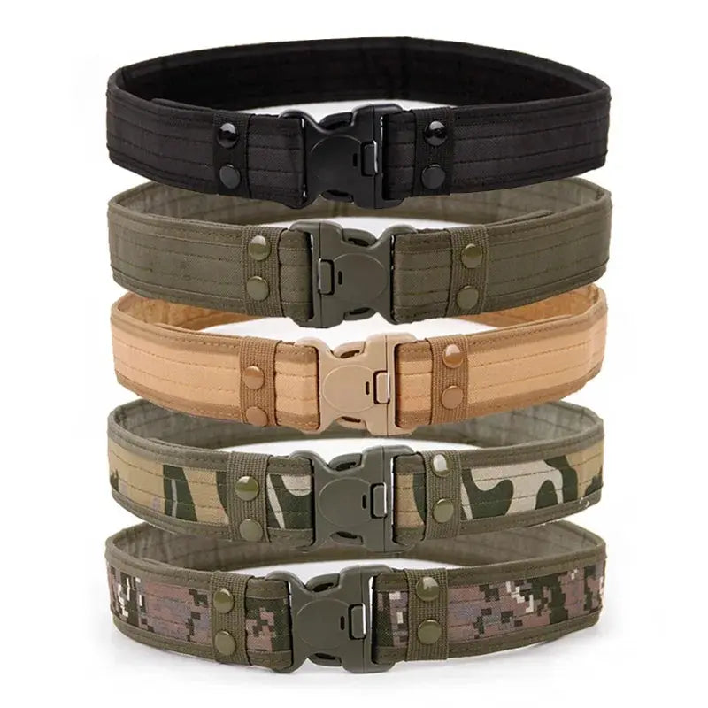 1pcs Army Style Combat Belt Quick Release Tactical Belt Fashionable Easy and Comfortable Men's Canvas Belt Outdoor Waist Trainer - Suncollections