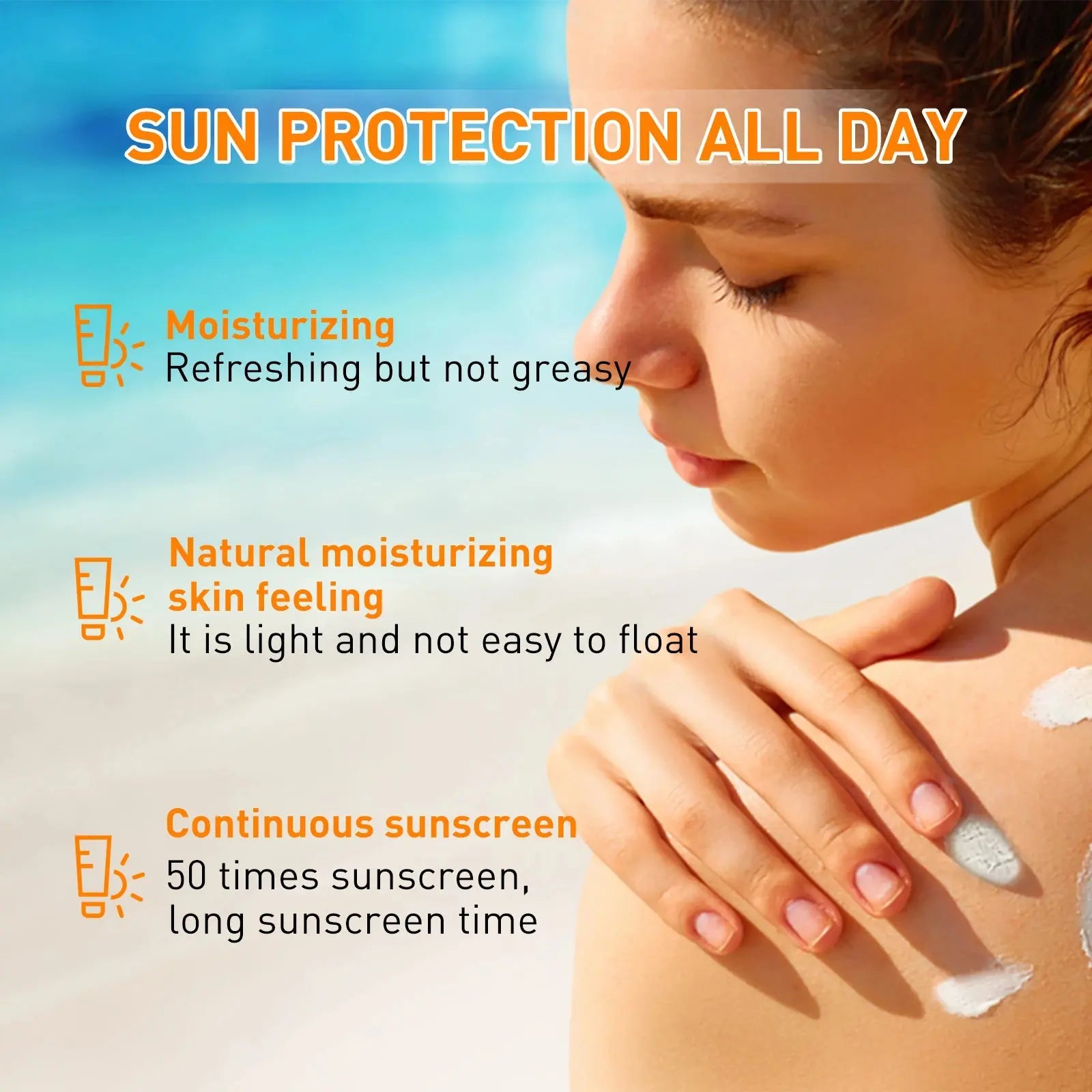 New Invisible Fluid Sunscreen SPF 50+ High Quality Water + Sweat Resistant Hydrating Moisturize Lotion Sunscreen Liquid Cream - Suncollections