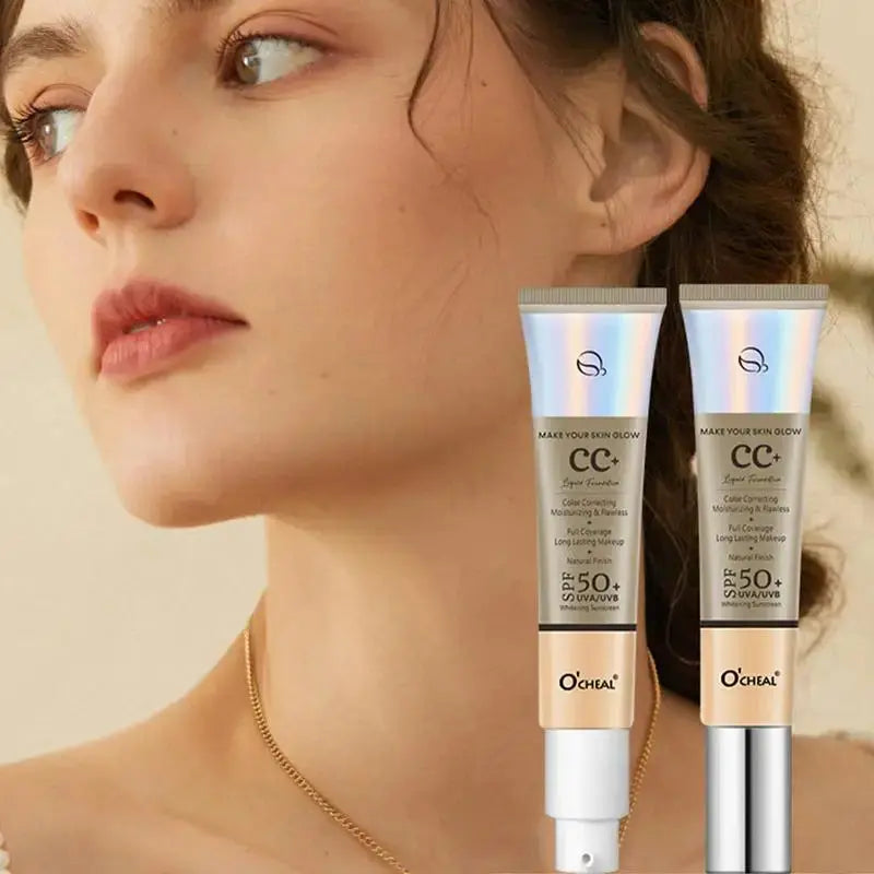 CC Cream With SPF 50 Color Correcting Cream SPF 50 Sunscreen Full Coverage Foundation Lightweight Foundation Moisturizing - Suncollections