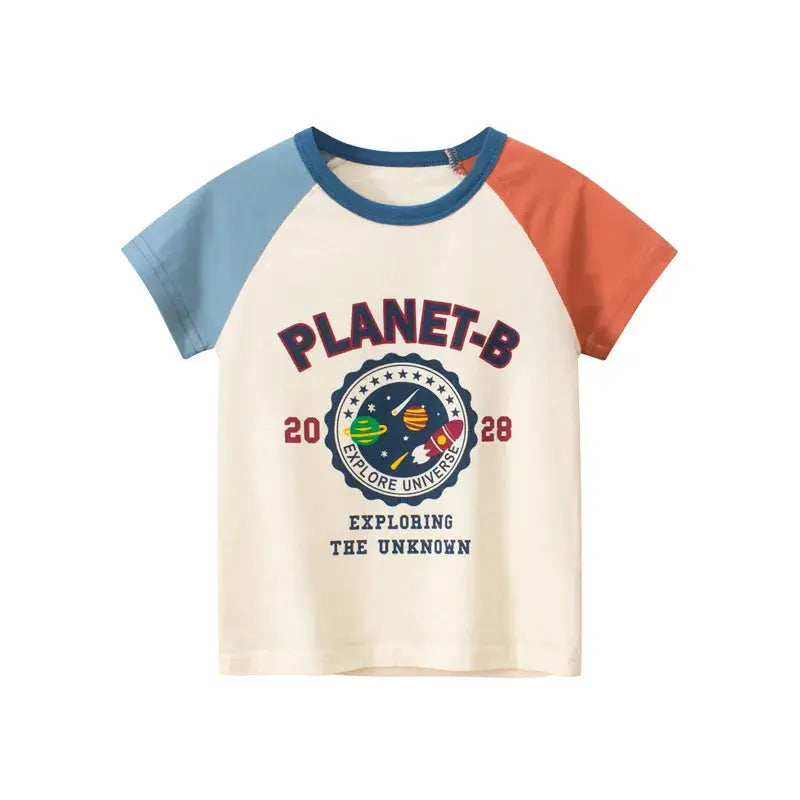 Children Short Sleeve T-shirts Korean Version Kids Clothing Boy Baby Cotton Tees 2-9 Years Summer Cartoon Tops - Suncollections