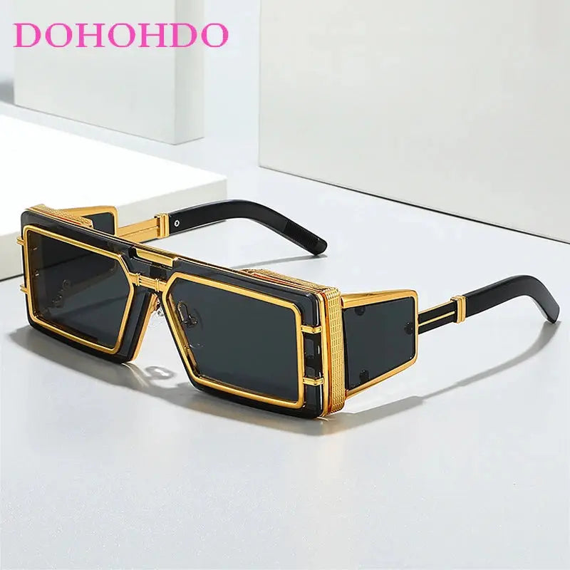 Square Punk Sunglasses Women Men Vintage Luxury Steampunk Sun Glasses Women Fashion Trendy Brand Design Driving Shades UV400 - Suncollections