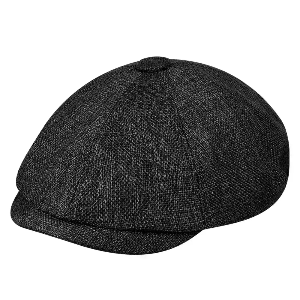 Men Newsboy Hats Peaky Autumn Vintage Herringbone Octagon Cap Women Casual Stripe Berets Gatsby Flat Hat - Suncollections