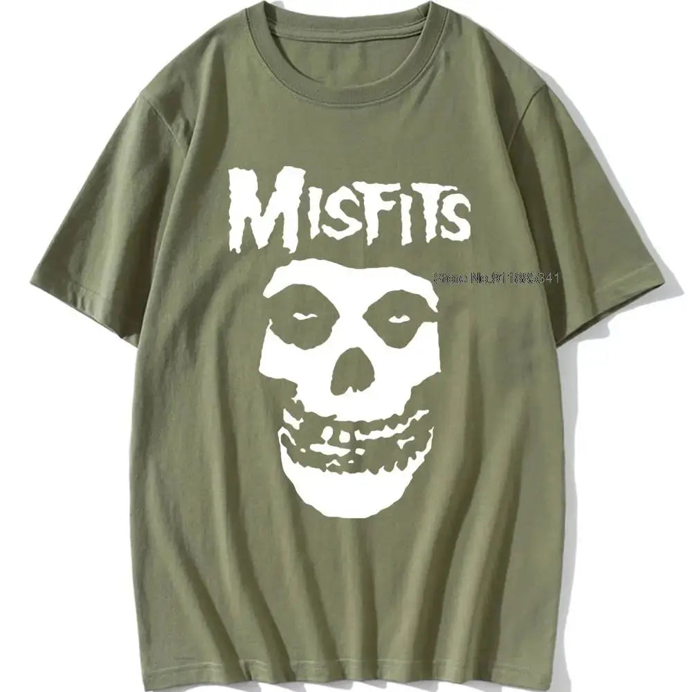 new men's hip-hop punk skull misfits brand cotton short-sleeve T-shirt marve - Suncollections