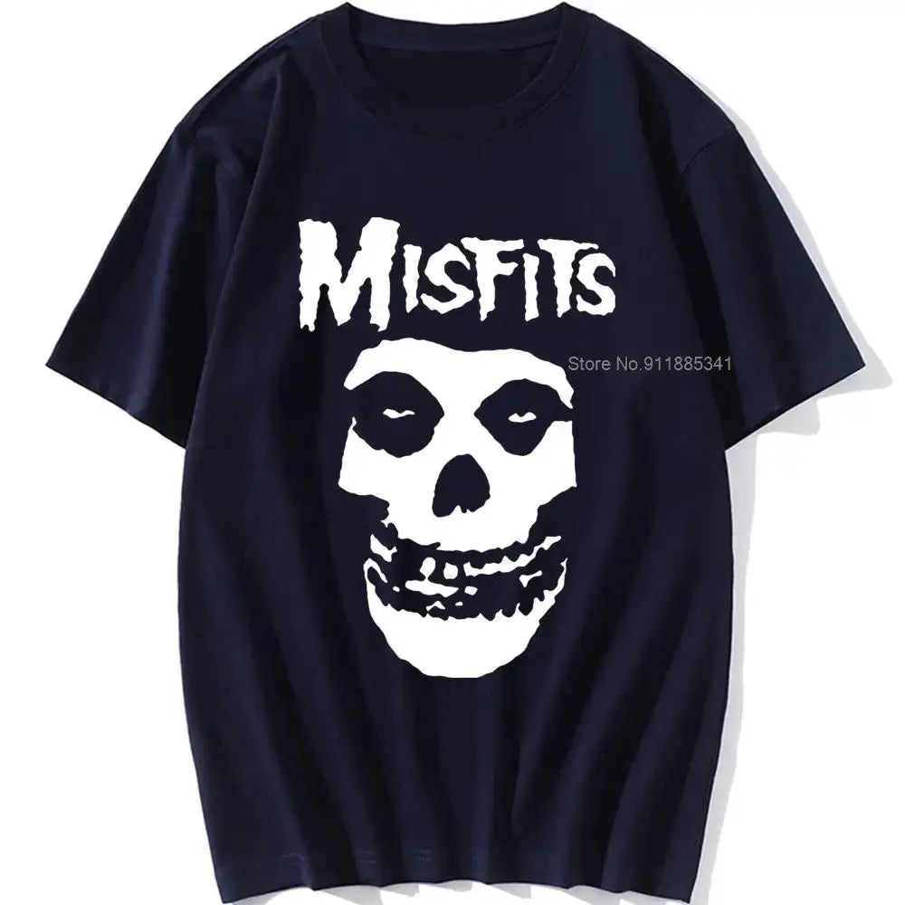new men's hip-hop punk skull misfits brand cotton short-sleeve T-shirt marve - Suncollections