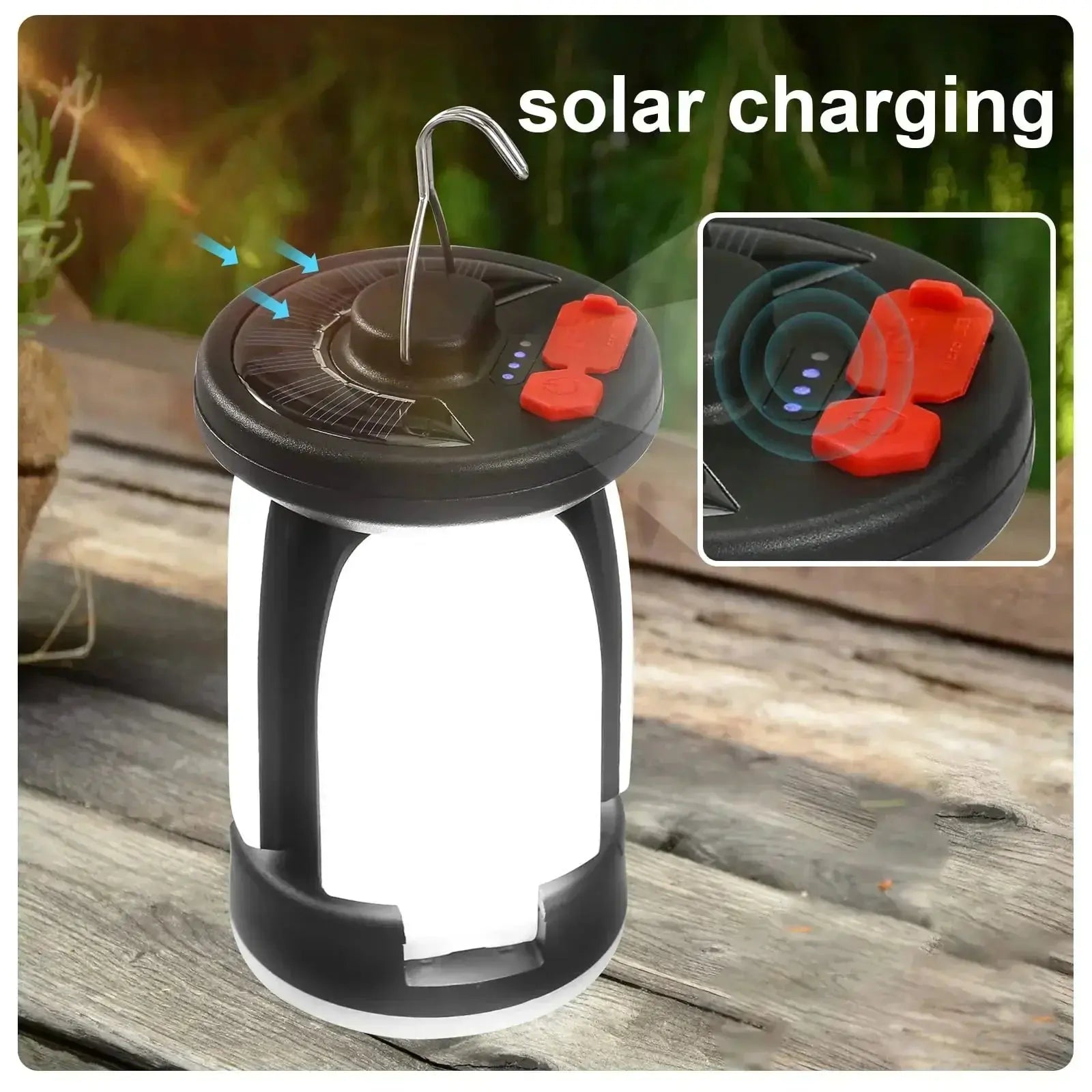 High Power Solar LED Camping Lantern Rechargeable 4500mAh 1000LM Emergency Power Bank Foldable 6 Light Modes for Camping Fishing - Suncollections