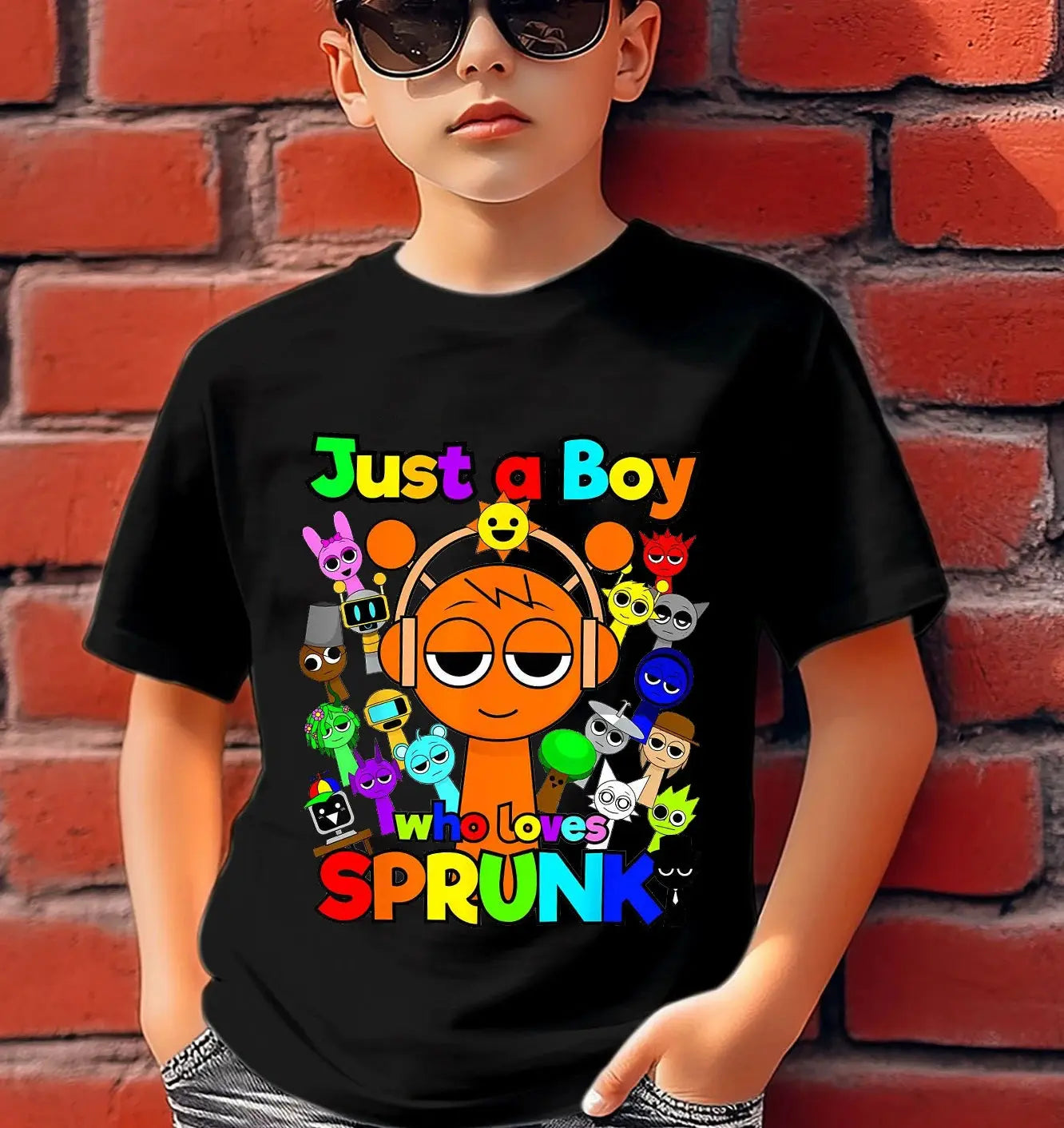 Anime Sprunki Incredibox Game Children T-shirts Kids Cartoon Sprunki Short Sleeve Tops Tees Funny Sprunki Boys Girls T-Shirts - Suncollections