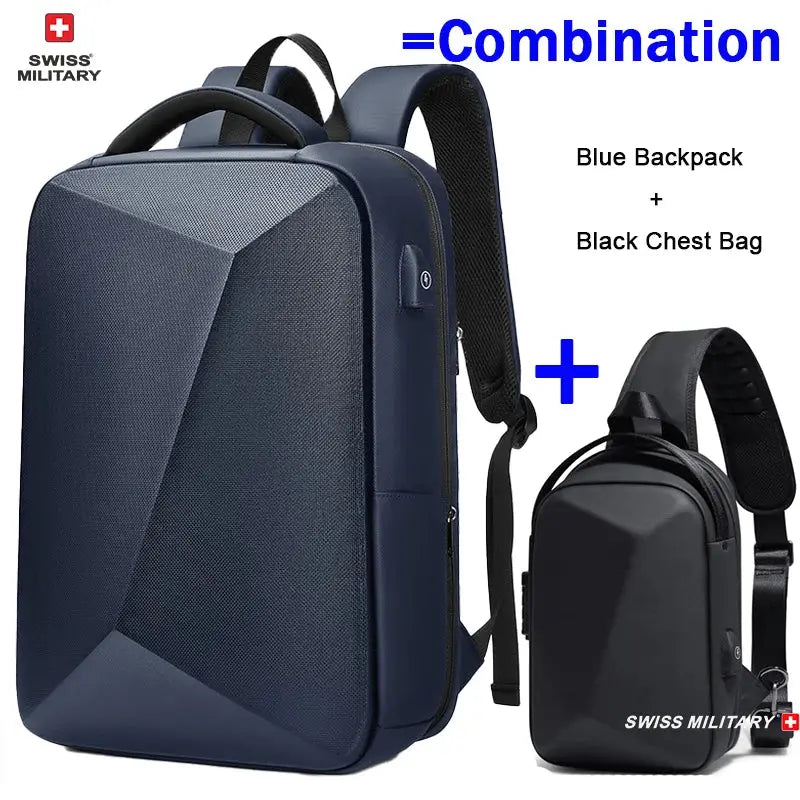 Swiss Military Brand Laptop Backpack Anti-theft Waterproof Casual Backpack USB Charging Men Business Travel Bag Backpack Mochila - Suncollections