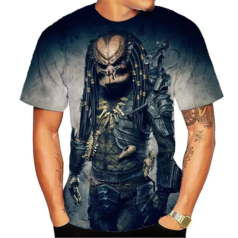 Predator Graphic T Shirt For Men Fashion Streetwear Hip Hop 3d Printed Horror Movie Alien T-shirt Summer Casual Womens Clothing - Suncollections