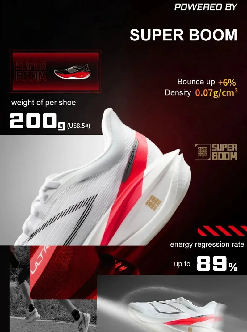 Li-Ning Men FEIDIAN 5 CHALLENGER Racing Running Shoes SUPER BOOM Cushion CARBON-FIBER PLATE Anti-Slippery Sport Sneakers ARMV001 Suncollections