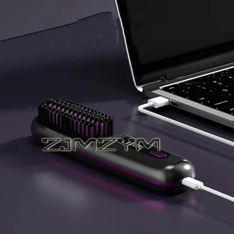 Wireless Hair Straighter Portable Flat Hair Straightener With LCD Screen Digital Display Straight & Curly Hair Hairdressing Tool Suncollections