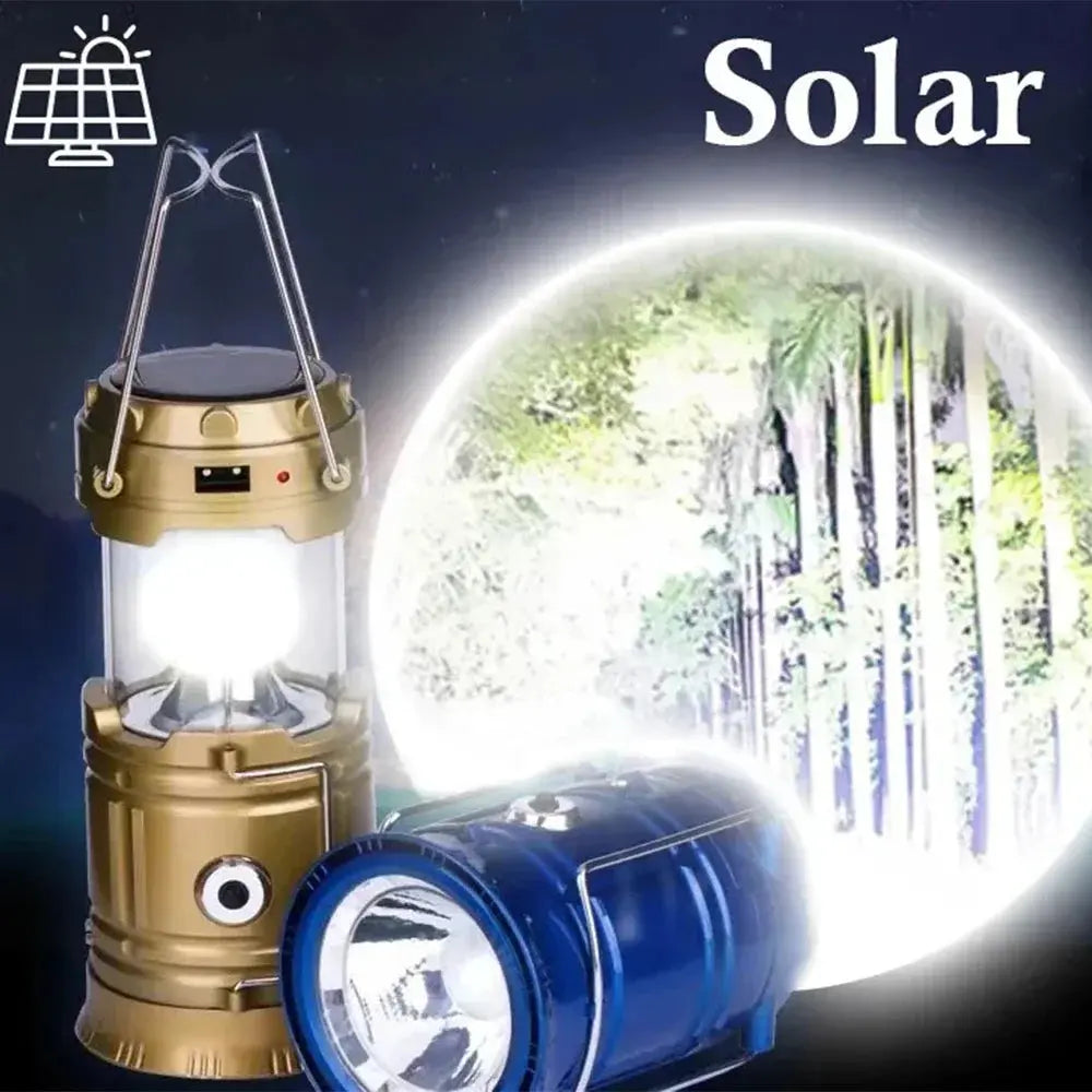 Solar LED Portable Lantern Torch Lamp Multi-function Outdoor Solar Waterproof Camping Emergency Tent Lamp for Outdoor Lighting - Suncollections