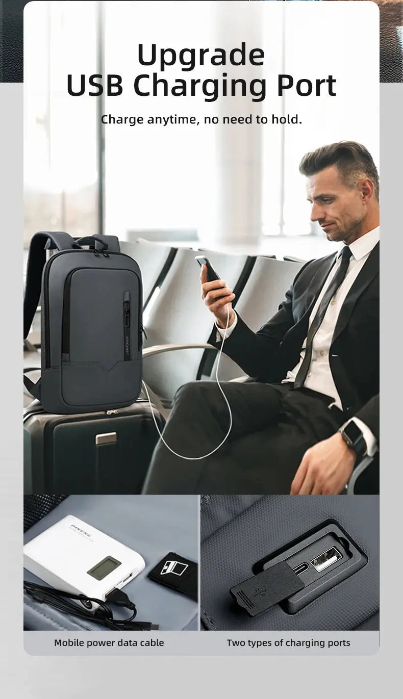 Heroic Knight Laptop Work Backpack Slim Men Waterproof Multifunctional 15.6"17" Business Trip Backpack Fashion Male School Bag - Suncollections