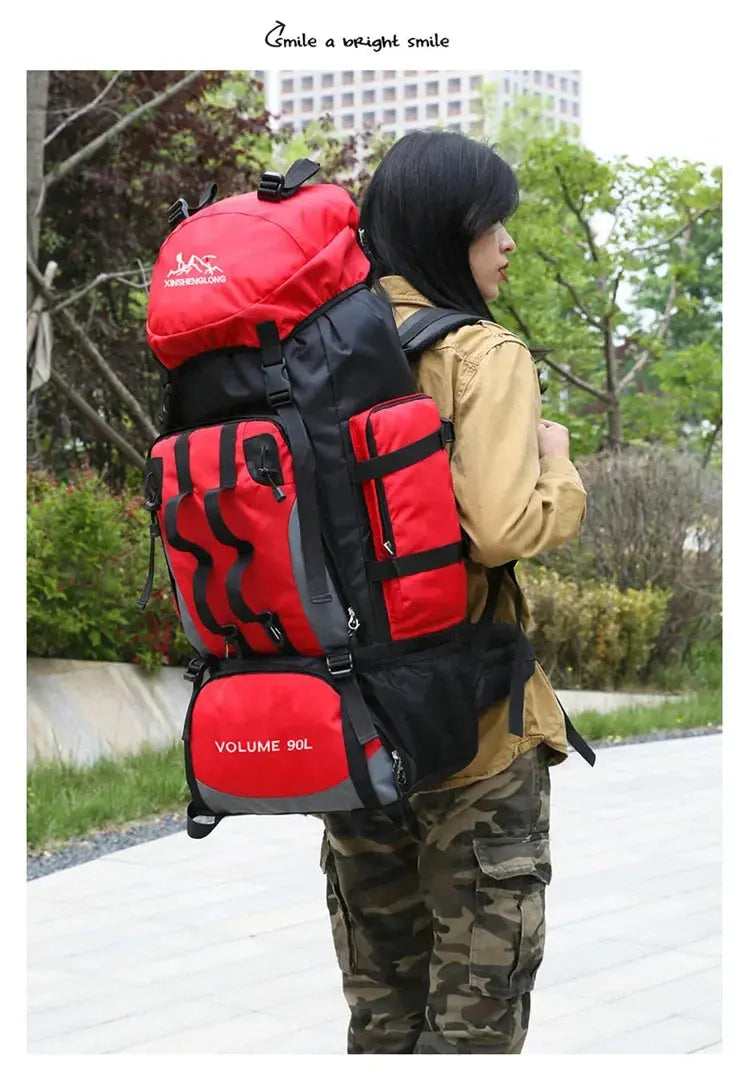 90L Waterproof Hiking Camping Backpack Trekking Bag Rucksack Large Capacity Travel Outdoor Sports Bags Camping Equipments - Suncollections