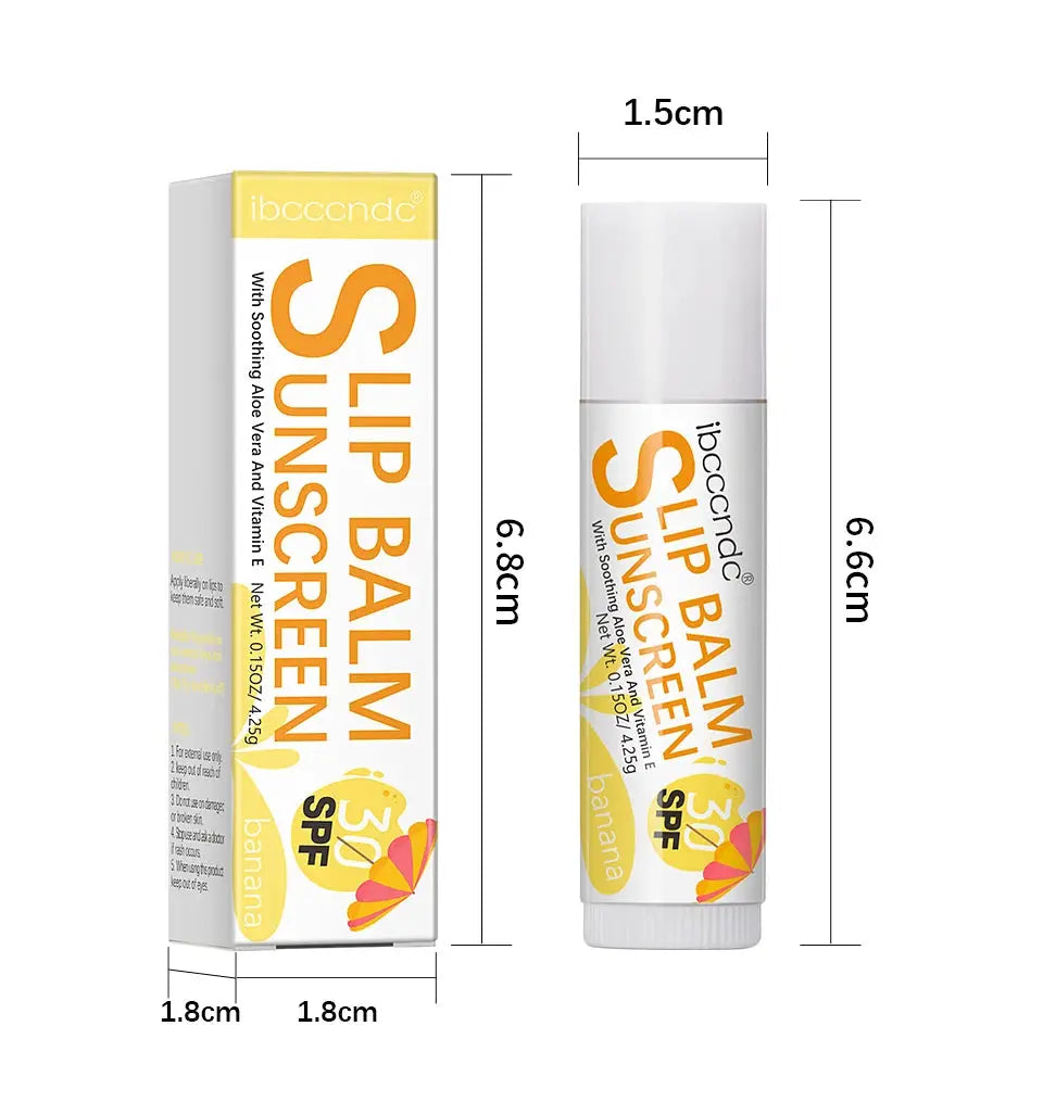 1 Piece Sunscreen Lip Balm SPF 30 UVA Protection Lips Moisturizer Watermelon Coconut Banana Flavor Colorless Lipstick Sun Care - Suncollections
