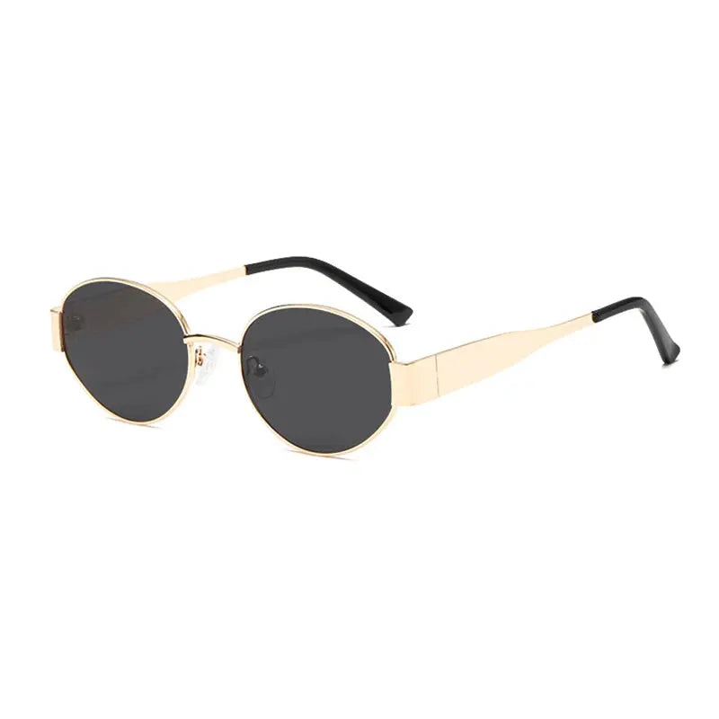 Retro Small Oval Sunglasses Men Women Luxury Metal Round Sun Glasses Male Classic Casual Driving Shades - Suncollections