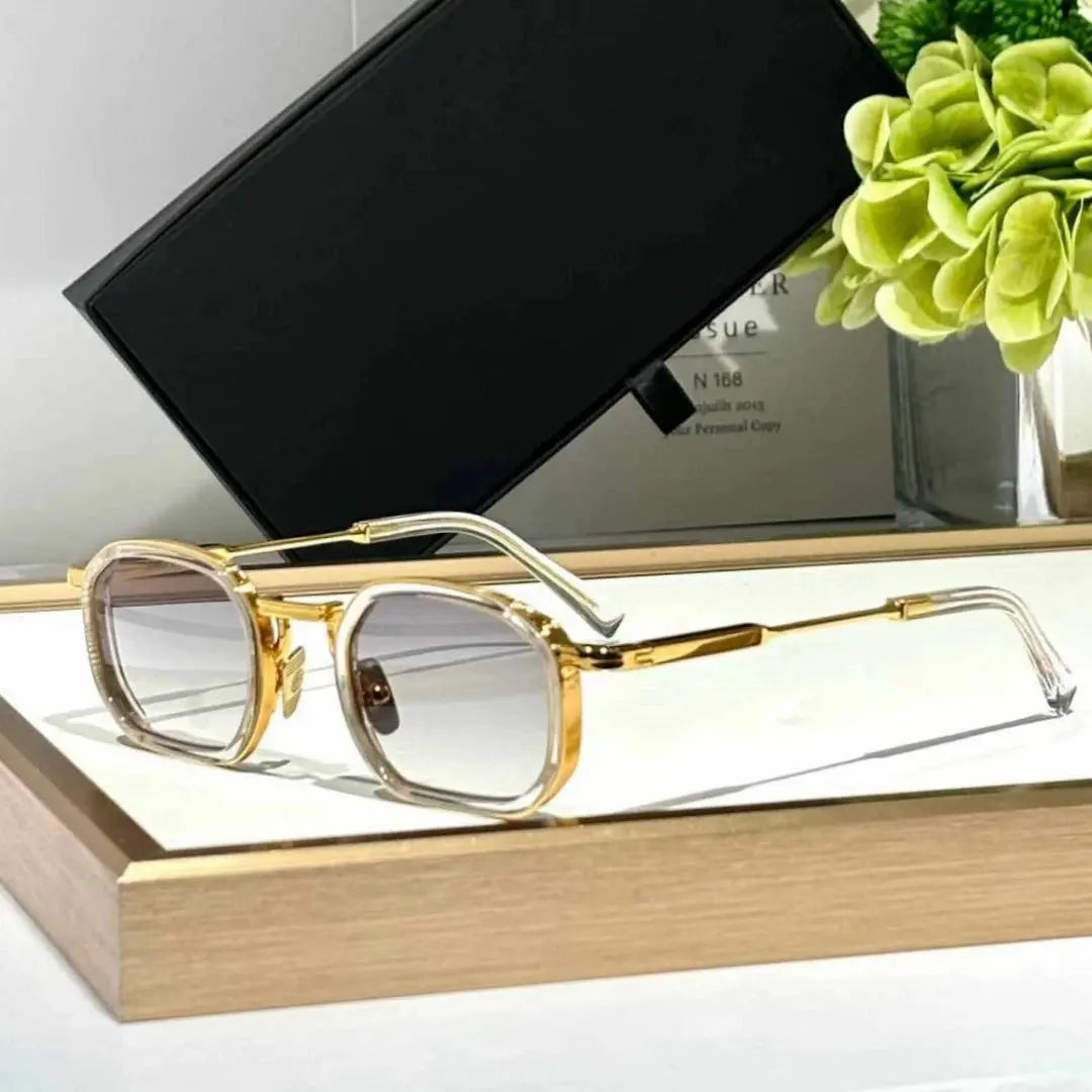 Heavy Metal Fashion Trend Luxury Vintage Sunglasses JEAN Alloy+Acetate UV400 HD CR39 Lens Retro Square Design Unisex Top Quality - Suncollections