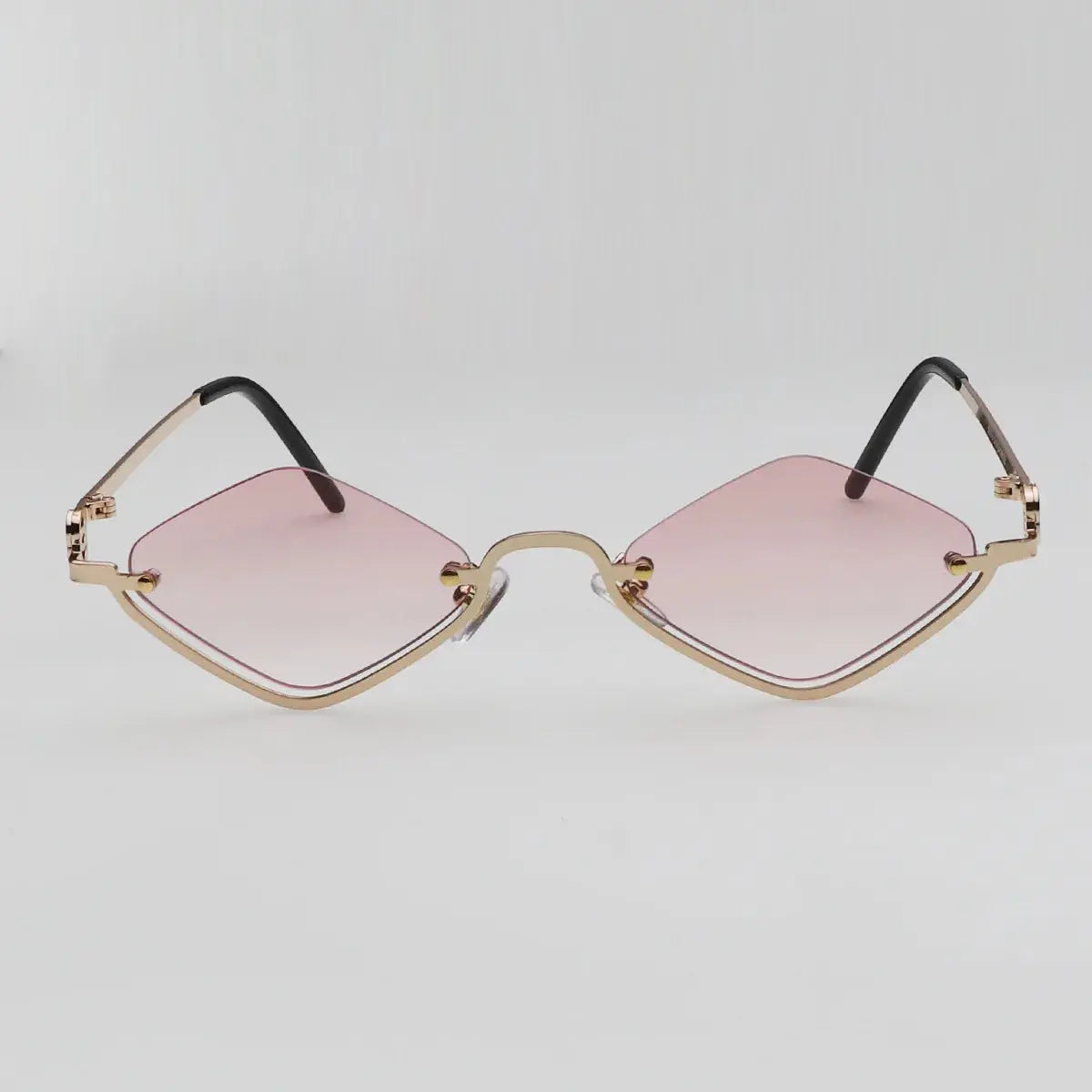 Fashion Small Polygonal Sunglasses Women Luxury Brand Metal Half Frame Sun Glasses Ladies Hipster sexy Cat Eye Shades Vintage - Suncollections