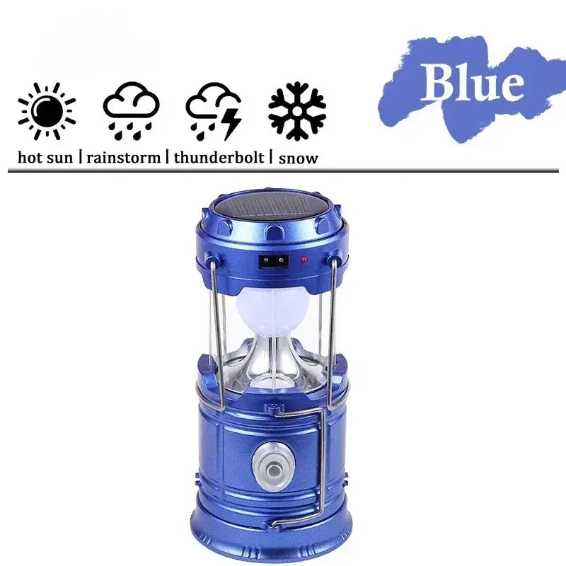 Solar LED Portable Lantern Torch Lamp Multi-function Outdoor Solar Waterproof Camping Emergency Tent Lamp for Outdoor Lighting - Suncollections