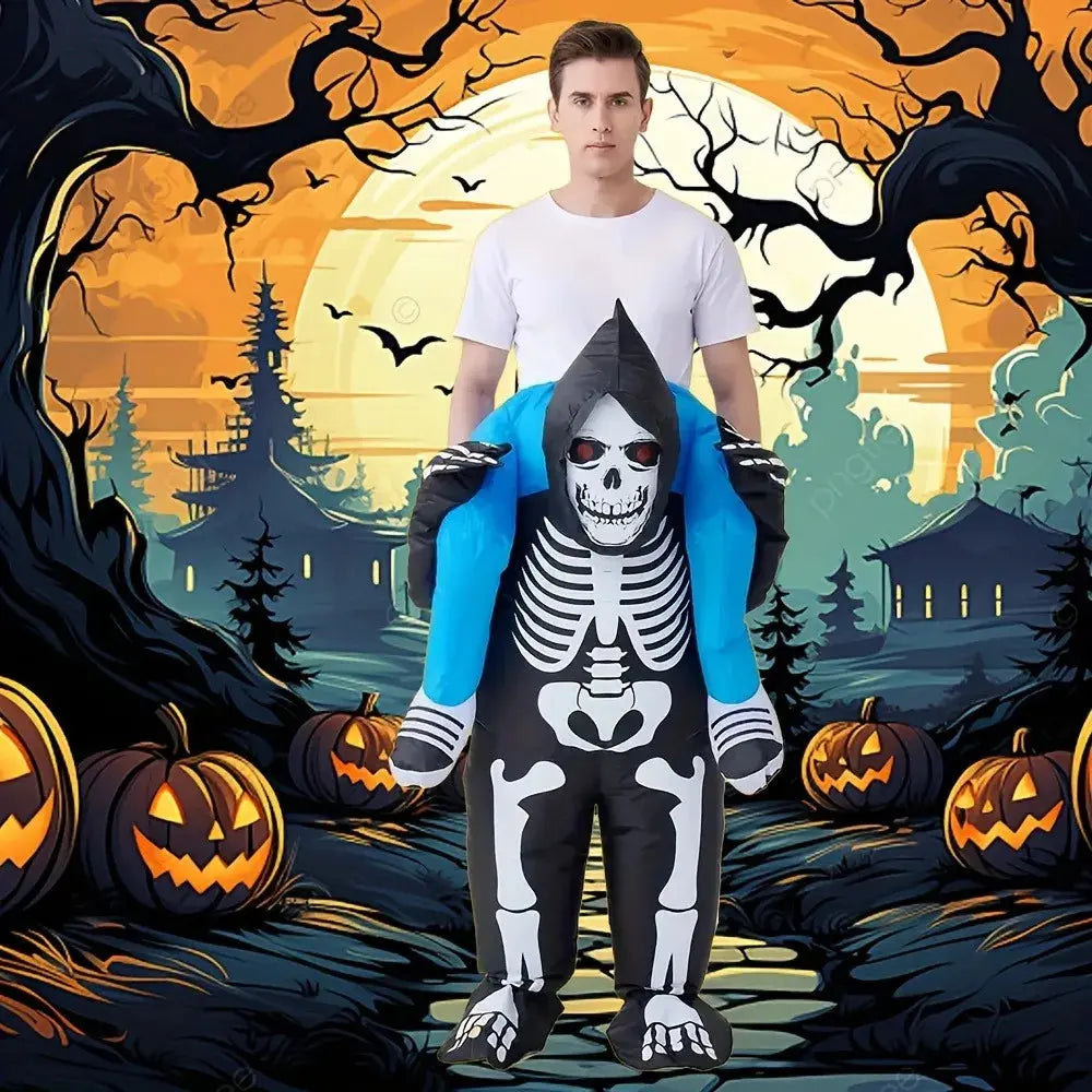 Halloween inflatable skull costume cosplay shoulder and back design inflatable skull costume party accessories Suncollections