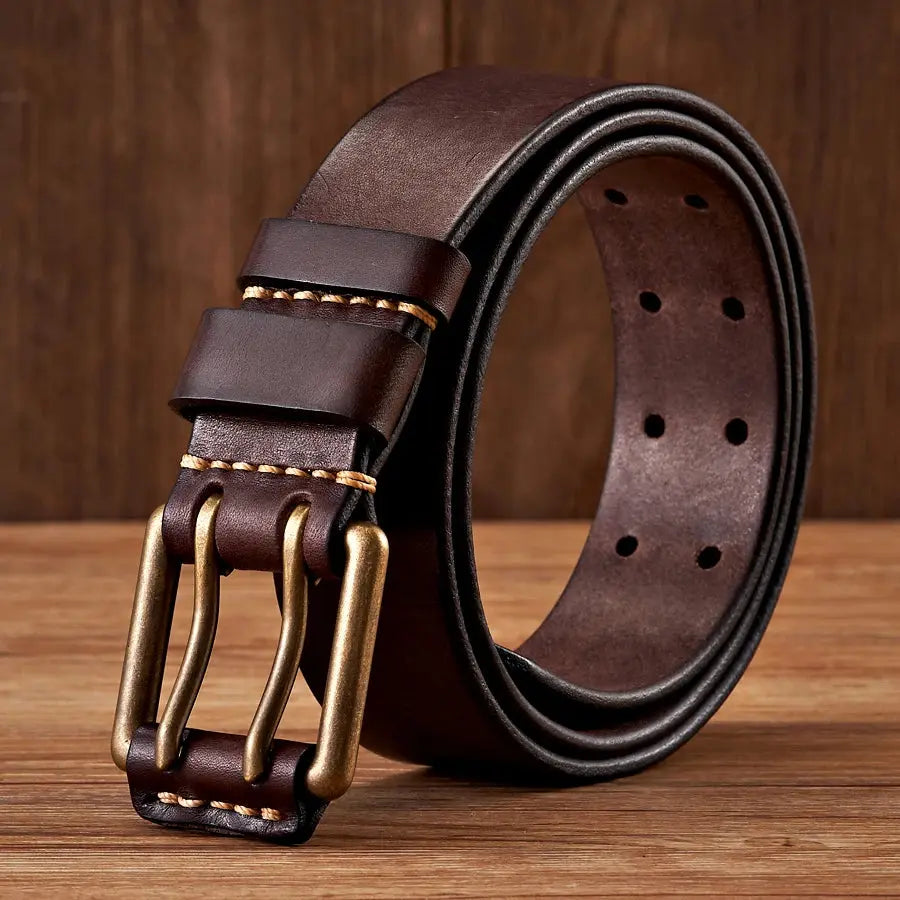 3.8cm Wide Vintage Men's Belt Cowhide Genuine - Suncollections