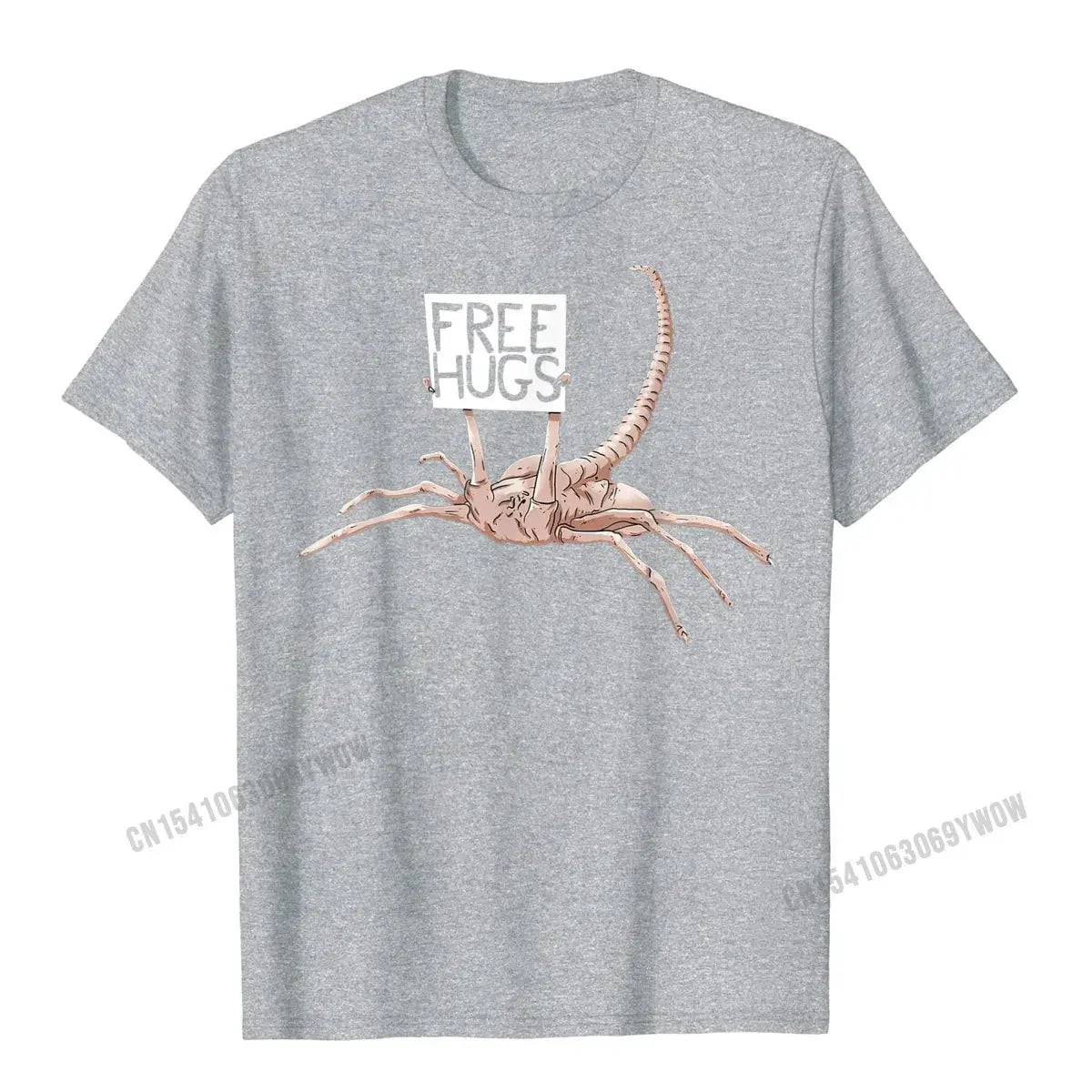 Free Hugs Funny Facehugger Aliens T-Shirt Harajuku Cotton T Shirt Comfortable Hip Hop Design Top T-Shirts - Suncollections