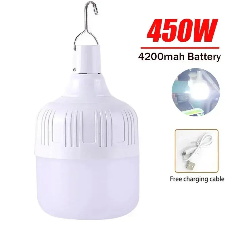 100-500W Rechargeable Portable LED Emergency Lights Outdoor Portable Lanterns Hanging Camping Energy Saving Bulb for Garden Tent - Suncollections